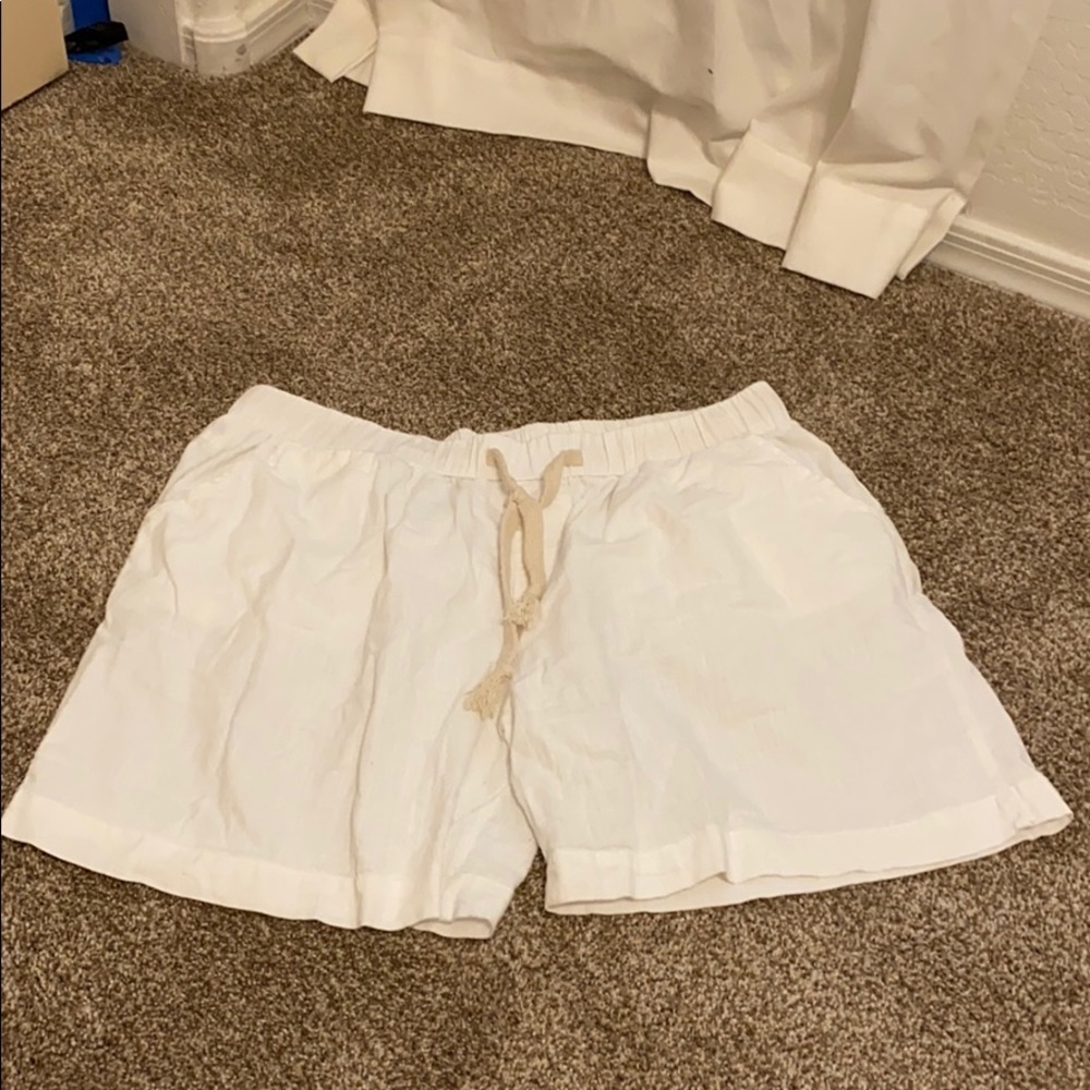 White Linen Shorts